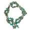 Earth's Jewels Semi-Precious Dyed Stabilized Turquoise 3-Strand Chips Stretch Bracelet, Butterfly Charm